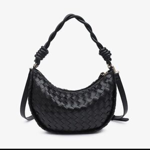 Urban Expressions Black Woven Shoulder Bag - Black - New w/Tags